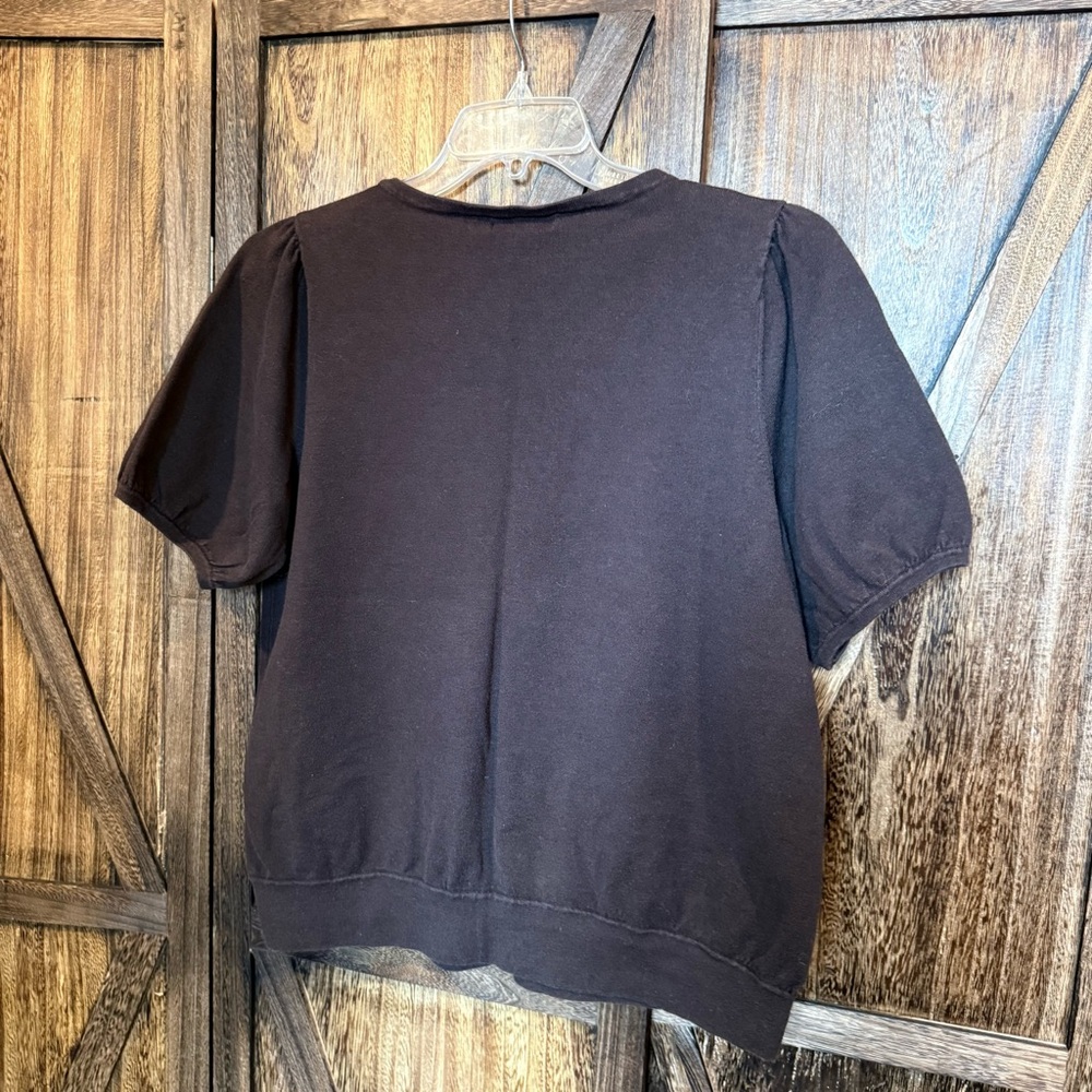 Style & Co. Dark Brown Short Sleeve Sweater 1X - Picture 2 of 9